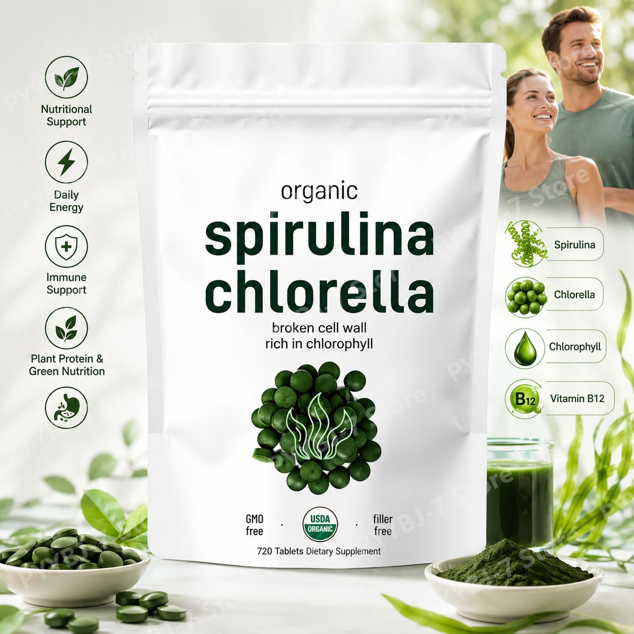 Spirulina Chlorella Tablets Or - Spirulina Tablet Organic ulasan dan harga