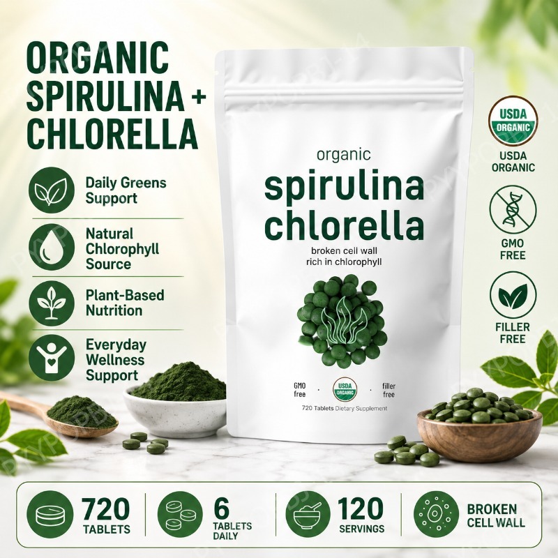 Organic Spirulina Chlorella Ta - Spirulina Tablet Organic ulasan dan harga
