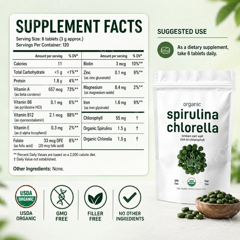 Organic Spirulina Chlorella Ta - Spirulina Tablet Organic ulasan dan harga