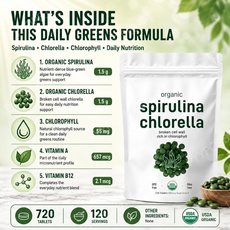 Organic Spirulina Chlorella Ta - Spirulina Tablet Organic ulasan dan harga